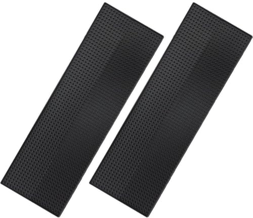 Tsffae 2 Stück Bar-Service-matten, Schwarze Barmatte, 60 X 20 cm, rutschfeste Whiskey-Kaffee-bar-matten, Untersetzer, Abtropfmatte, Überlaufmatte Für Theke, Bars, Küche, Restaurants