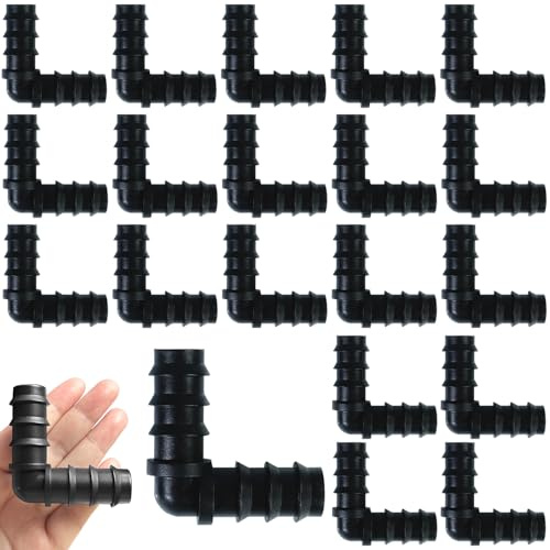 RYXZEN 16 Stück L Schlauch Verbinder Bewässerung Anschluss Kit für Schläuche Schlauchverbinder Winkelverbinder für 3/4 Zoll Garden Tropfschlauch Bewässerung System Blumen Pflanzen Rasen Landschaft