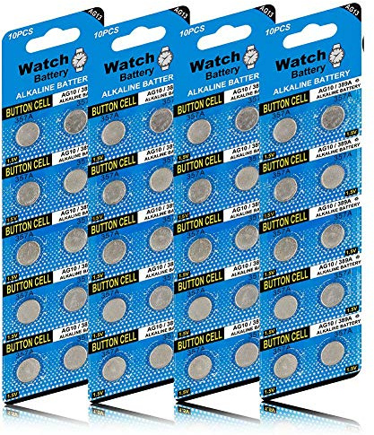 GutAlkaLi 40 Stück AG13 LR44 1.5V Alkaline Knopfzelle Batterien Ohne Quecksilber (357/357A/L1154/A76/GPA76)