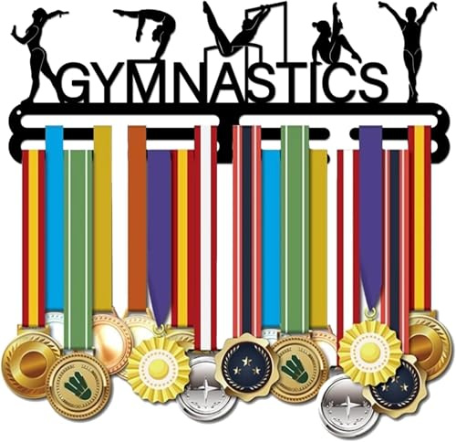 SUPERDANT Gymnastik Medaillenhalter Frauenturnen Medaillen Aufbewahrung Eisen Wandhaken Für Wettkampf Medaillen Aufhänger Medaille Halter Geschenk für Mädchen Sportler und Kinder 40x15cm