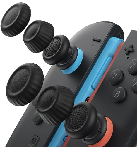 JSAUX Joystick Kappen für Nintendo Switch 2 (2025 Rutschfestes Upgrade), Switch ersatzteile, Verbesserter Gaming-Grip, Komfortabel & Langlebig, Switch 2 joycon Controller Zubehör – Schwarz (6 Stück)