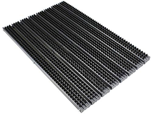 Fußmatte mit Bürsten, Schuhabstreifer Atlantik (59x38,5) von BÜMAG, witterungsbeständig da Kunststoff und PVC-Borste, Fussabstreifer für den Innen- und Aussenbereich, Bürstenmatte