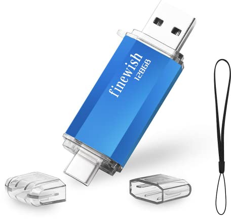 Type C USB Stick 128gb, 2 in 1 USB C Speicherstick 128 GB Tragbar USB 2.0 Pen Drive 128gb Für MacBook Pro, Android Handy, Pad, Laptop UND Computer (Blau)