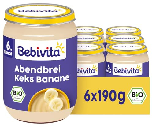 Bebivita Abendbrei Keks-Banane, 6er Pack (6x190g)