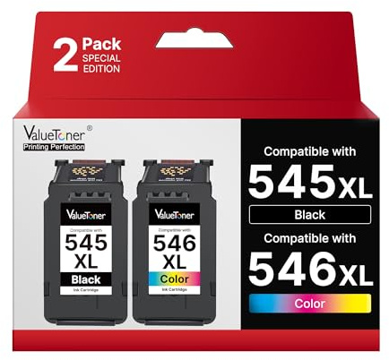 Valuetoner 545XL 546XL Multipack Druckerpatronen Ersatz für Canon Druckerpatronen 545 546 für Canon TR4550 Pixma MX495 TR4650 TR4551 TS3150 TS3300 TS3151 MG2555S (Schwarz,Farbe)