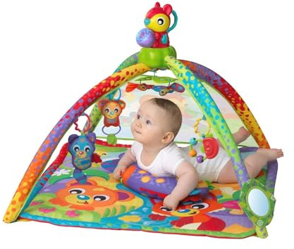 Playgro Erlebnisspieldecke Waldtiere mit Nachtlicht-Projektor und Musik, Ab 0 Monaten, Mehrfarbig, 40207