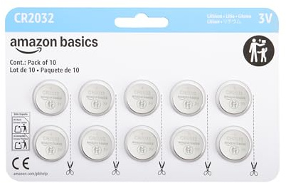 Amazon Basics CR2032 Lithium-Knopfzellenbatterie, langanhaltende Leistung, frei von Quecksilber, 3 V, 10 Stück