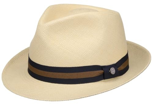 LIERYS Sportive Trilby Hut Panamahut Ripsband Mehrfarbig Handmade Damen und Herren Frühling Sommer