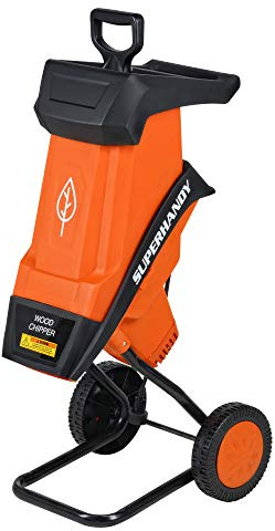 SuperHandy Gartenhäcksler Elektro Häcksler Garten 2400W Messerhäcksler 230V Schredder gartenhäcksler Max Kapazität w / (2) Dual-Edge-Blades