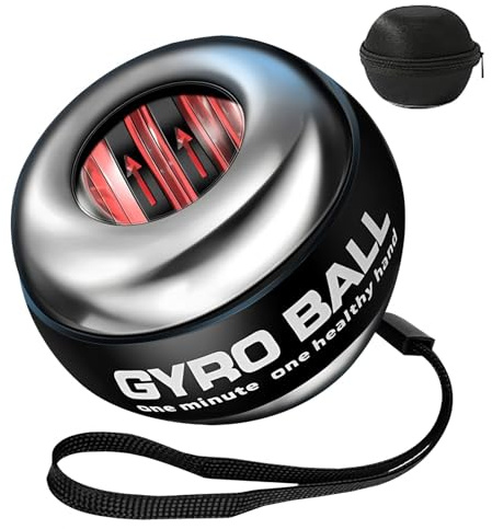 BeSokar Gyroball, Handgelenktrainer-Ball, 5-stufiger Widerstands-/Lichtsteuerung, Gyroskopischer Unterarm-Trainer, zur Stärkung von Armen, Fingern, Handgelenk (Metallgehäuse)