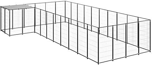 heybb Hundezwinger Schwarz 13,31 m² Stahl KatzenkäFig Indoor Welpenauslauf Faltbar