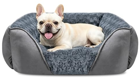 JOEJOY Hundebett, Hundekorb für Kleine Hunde und Katzen, Hundebett Flauschig Waschbar, Hundekörbchen Anti-Angst rutschfest Hundebetten Weich Bequem, 51x48x15cm