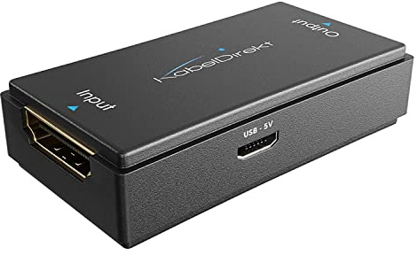 KabelDirekt – Aktiver HDMI-Repeater – bis 50m – 4K@60Hz, HDCP 2.2 | Aktiver HDMI-Signalverstärker Buchse auf Buchse – UHD 4K@60Hz, HDR, YUV 4:4:4, HDCP 2.2 – bis 50 m Reichweite