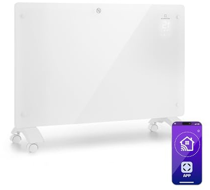 Klarstein Elektroheizung, Konvektor Heizung Freistehend oder Wandmontage, Elektroheizung Energiesparend, App-Control, Leise Heizung Elektrisch, Standgerät Heizkörper Elektrisch mit Thermostat, 1500 W