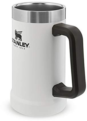 STANLEY 1913 Adventure Vacuum Stein 709 ml - becher Mit Henkel Hält Bier Für 7 Stunden Kalt - Vintage-Inspirierte Thermo Bierkrug - Spülmaschinenfest - Polar White