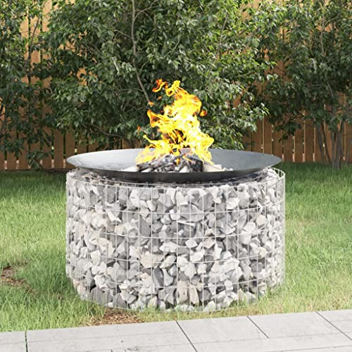 INLIFE Gabionen-Feuerstelle Ø 100 cm Verzinktes Eisen,8.7kg,153560