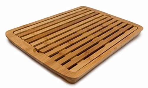 Nerthus FIH 675 Bambusschnitt mit Krümelbehälter, Küchentisch speziell für Brot, Wood