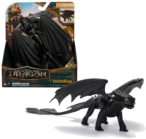 Dreamworks How to Train your Dragon, 22cm lange Basis-Drachenfigur Ohnezahn, Spielzeug für Kinder ab 4 Jahren