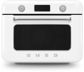 Smeg, COF01WHEU, Dampf-Kombibackofen, 10 Kochfunktionen, 33 automatische Rezepte, abnehmbarer Tank, Dampfgaren, Entkalkungsfunktion, 1800 W Leistung Weiß