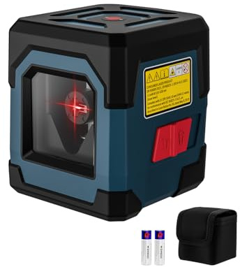 Laser Wasserwaage, RockSeed Kreuzlinienlaser mit Selbstnivellierung, Vertikale und Horizontale Linie, 360 Grad Drehbar, Tragetasche, Batterie Enthalten, Keine Halterung