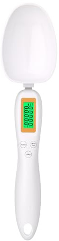 Löffelwaage Digitaler messlöffel, 500g / 0,1g Löffelwaage digital Wiegelöffel mit Hold-und Tara-Funktion 4 Einheiten und LCD-Display, Löffelwaage für kleinste Mengen, Feinwaage für Gewürze