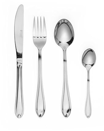 Russell Hobbs RH02224EU7 Marseille Besteckset 6 Personen, 24 teilig Besteck inkl Messer, Gabel, DessertLöffel, Teelöffel, Spiegelpoliert Spülmaschinenfest 18/0 Edelstahlbesteck mti 25 Jahren Garantie
