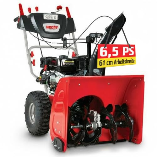 Hecht 9661SE Benzin Schneefräse (E-Start, 4,5 kW/ 6,5 PS, LED-Strahler, Antrieb, 13m Wurfweite)