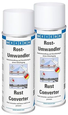 WEICON Rostumwandler, weiß/milchig, 400 ml, 2er Set | Rostkonverter mit Grundierung, neutralisiert Rost und stoppt Korrosion