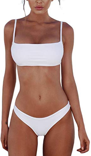 meioro Bikini Sets für Damen Push Up Tanga mit Niedriger Taille Badeanzug | Zweiteiliger Bikini Set, Low Waist Verstellbare Bademode Badebekleidung Beachwear, Sommer Strand Outfits Swimsuit Bikinis