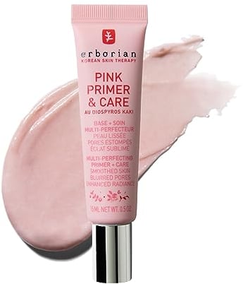 Erborian Pink Primer & Care - Make-up Primer für alle Hauttöne - Grundierung und Hydration für glatte und strahlende Haut - Koreanische Kosmetik mit Diospyros Kaki-Extrakt