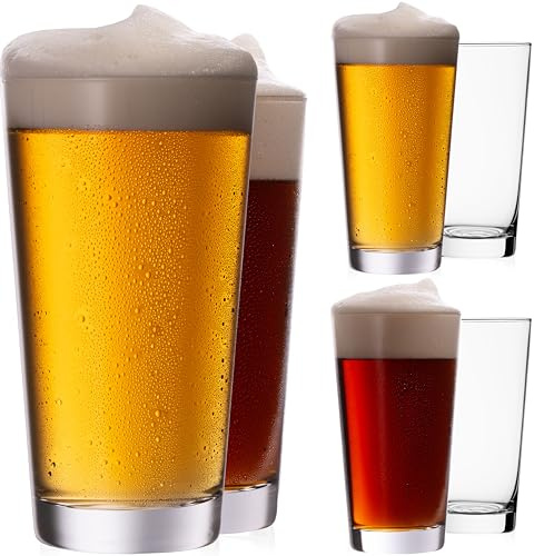 PLATINUX Biergläser Set 500ml (max 600ml) 6-Teilig Altbiergläser aus Glas Altbierbecher 0,5L Craftbeer Spülmaschinenfest