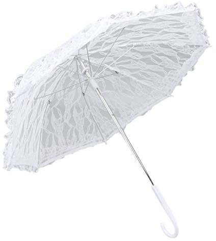 Wifehelper Spitze Regenschirm, Sonnenschirm Vintage Hochzeit Braut J Griff Regenschirm für Dekoration Foto Dame Kostüm Hochzeit Party Dekorationen Abschlussball