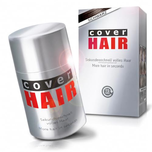 COVER HAIR - Premium Streuhaar 14g | Schütthaar zur Haarverdichtung und Ansatzkaschierung | Authentischer Look für Männer und Frauen | 100% Natürliches Schwarz 14g