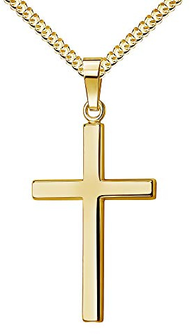 JEVELION Kreuz-Anhänger 333 Gold 8 Karat / 8K Goldkreuz Kettenanhänger + Schmuck-Etui und Zertifikat mit Halskette Länge wählbar.
