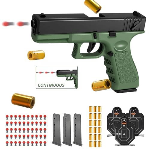 Spielzeug Pistole,Schaumstoff Soft Bullet Gun,Soft Bullet Toy Gun Pistole,Dauerfeuer Spielzeugpistole,mit Automatischem Auswurf,Blaster Toy Gun für Geburtstagsgeschenk