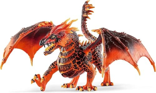 SCHLEICH ELDRADOR Creatures | Lavadrache 70138 | ELDRADOR Monster Spielfigur mit beweglichem Unterkiefer und Flügeln | Geschenk für Mädchen und Jungen | ab 7 Jahren | 20 x 14 x 15 cm
