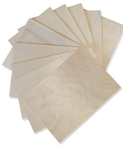 Wood Lab 10 x A4 Sperrholzplatten aus Birkenholz, 3 mm(± 0,5 mm) 29,7 x 21 cm A4 zum Dekorieren, Basteln, CNC,Laser