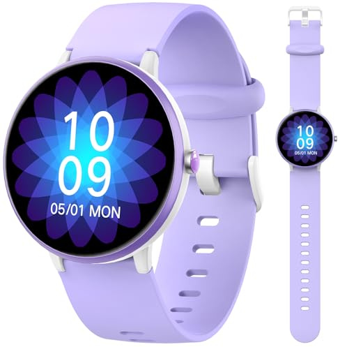 JOYELE Smartwatch Kinder Jungen Mädchen, Aktivitäts Tracker Uhr IP68 wasserdichte, 19 Sportmodi, Herzfrequenz Schlafmonitor, Schrittzähler, Kindergeschenke für Teenager ab 5 Jahren (Lila)