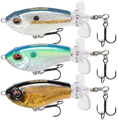 TRUSCEND Easy Catch Popobait mit BKK-Haken, Perfektes Gleichgewicht aus Schall, Spritzer & Schwimmen, Whopper Plopper Oberfläche Angelköder, Topwasser-Plopper-Köder für Barsch, Zander, Forelle, Hecht
