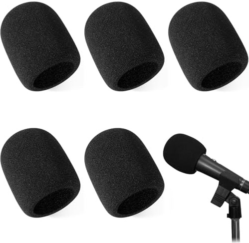 5 Stück Mikrofon Windschutz,Popschutz Mikrofon,Staubdicht Mic Foam Cover,Staubdicht Und Antibakteriell Mic Foam Cover,Elastischer Mikrofon Schaumstoff, Für Ktv, Outdoor-Aktivitäten (Schwarz) | Staubdicht Und Antibakteriell Mic Foam Cover,Elastischer Mikrofon Schaumstoff, Für Ktv, Outdoor-Aktivitäten (Schwarz)