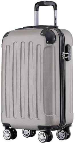 TRVLMORE Handgepäck Koffer 54x36x20cm, Koffer & Trolleys, Reisekoffer mit Rollen, Handgepäck Trolley 54x36x20, Hartschalenkoffer Klein, Koffer Handgepäck 54x36x20 Leicht, Trolley Handgepäck Champagner