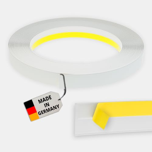NOBILY Fensterleiste 80mm ohne Lippe / 5 Meter/PVC - selbstklebend Flachleisten Kunststoffleisten Profileleisten Abschlussleisten Zierleisten zur Fenster Montage