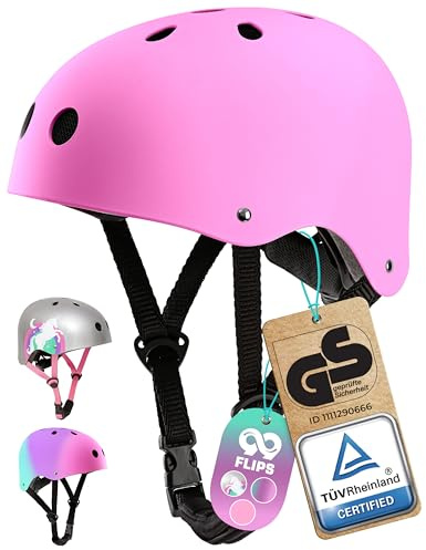 99FLIPS Skaterhelm Kinder - Skater Helm - Fahrradhelm Mädchen - Fahrradhelm Kinder 52-58 - Größe S/M PINK