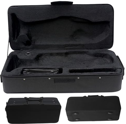 Trompetenkoffer, Anti-Vibration, wasserdicht, Trompeten-Gigbag, 3 Fächer, mit Tragegurten und Vordertasche, Oxford-Stoff, tragbarer Koffer-Rucksack, 53, 3 x 23, 9 x 15, 2 cm, Schwarz