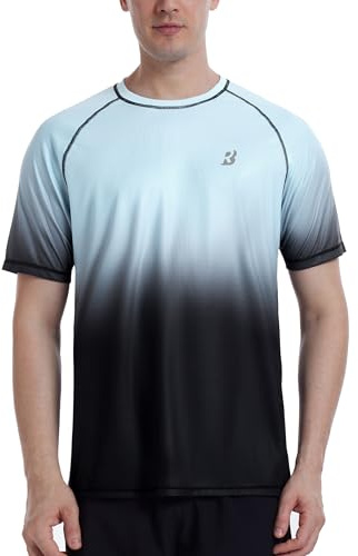 Roadbox Herren Kurzarm Rashguard, UV Schutz UPF 50+ Schnelltrocknend Bade Shirt, Atmungsaktives Outdoor Wassersport Shirt