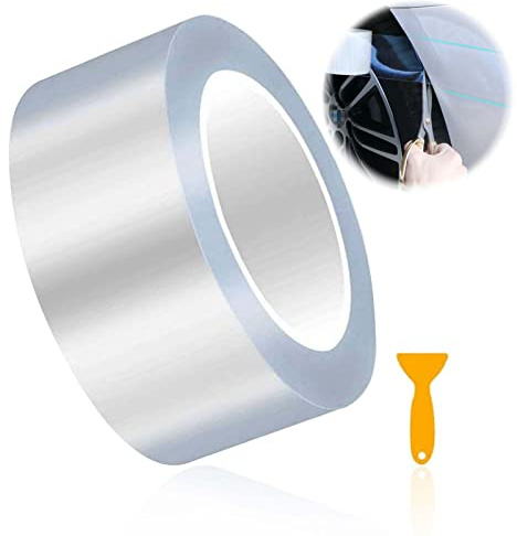 Esteopt Transparente Autoschutzfolie, 5 cm x 10 m Universal-Einstiegsleistenschutzfolie, selbstklebende Autofolie, Vinylfolie, DIY-Auto-Wrap-Aufkleber für Autos, Motorräder, Fahrräder, kratzfest