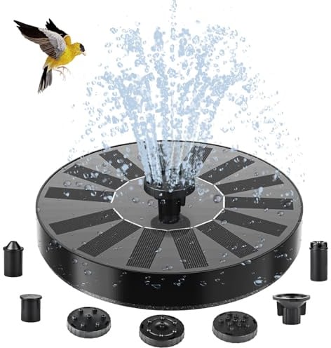 Solar Springbrunnen für Außen, Solar Teichpumpe mit 6 Effekte Solar Wasserpumpe Solar schwimmender Fontäne Pumpe für Gartenteich Oder Springbrunnen Vogel-Bad Fisch Behälter