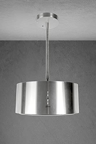 GURARI Premium Inselhaube GCH I 237 50 IS Umluft Inselhaube, Insel Dunstabzugshaube 50cm, Deckenhaube, 860m³/h, Edelstahl, 3 Stufen, LED Beleuchtung,Timer,Inkl.Umluftset
