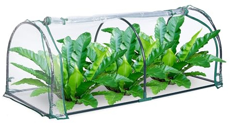 Relaxdays Foliengewächshaus, Stecksystem, aufrollbare Tür, H x B x T: 50 x 130 x 60 cm, Stahl & PVC, transparent, grün