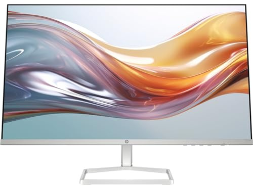 HP Series 5 527sw FHD IPS Monitor | 68,6 cm (27 Zoll) | 100Hz | 1500:1 Kontrast | 300 Nits | 99% sRGB | Dual-HDMI 1.4 | VGA | -5 bis +25°Neigung | Entspiegelt | Nachhaltig | Weiß-Silber